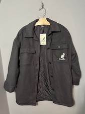 H & M X Kangol Oversized Quilt Lined Shacket Shirt Jacket Coat Size Xs 8/10 Bnwt