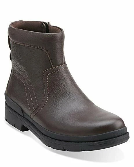 Clarks Mens KIMBALL ZIP BROWN WARM LINED STRONG SOLE UK 8