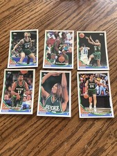 set of 6 topps cards Milwaukee Bucks  1993-1995