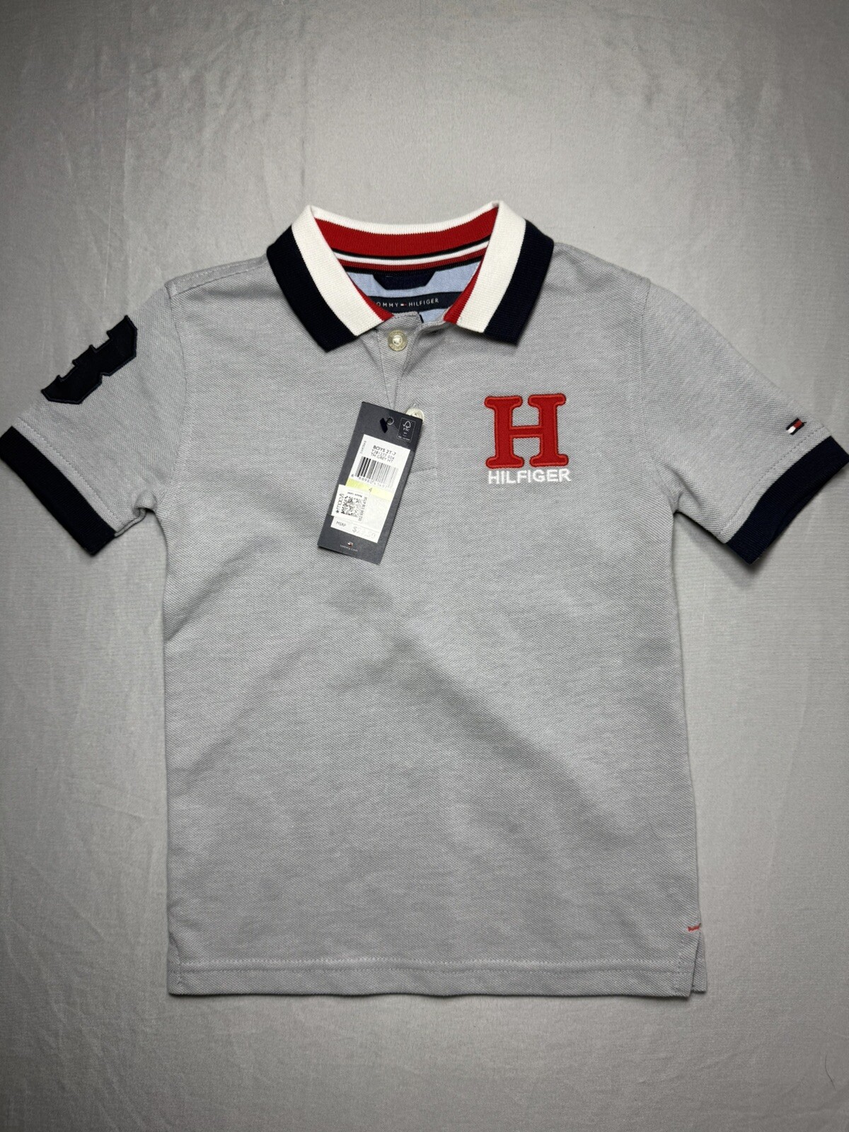 Polo Shirt boys Gray polo Tommy Hilfiger size 4-image