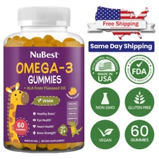 NuBest Omega-3 Gummies – Brain & Heart Support – 60 Vegan Gummies