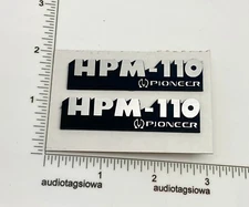 Pioneer HPM-110 Speaker Badge Logo Pair Incised Acrylic 3D Pinback