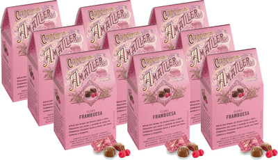 9x7 Amatller Milk Chocolate Raspberry Pralines Boxes