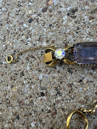 Raro set taglio cristallo multisfaccettato strass parure FIRENZE ametista FIRENZE viola - Foto 4 di 24