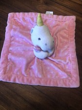 Falls Creek Baby Girls Unicorn Security Blanket Lovey Rattle Plush Pink Hearts