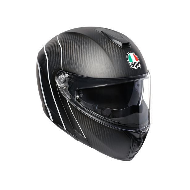 New AGV Sportmodular Helmet Refractive Carbon/Silver #750193143