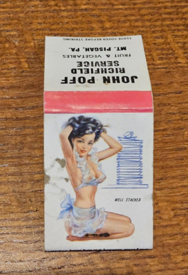 Vintage Matchbook Cover John Poff Richfield Service Mt Pisgah PA