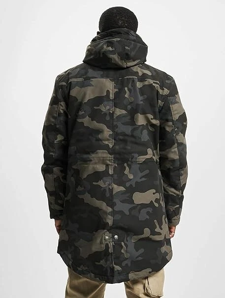 Brandit Marsh Lake Teddy Fur Fishtail Parka Coat Dark Camouflage Size 3XL - Image 4 of 4