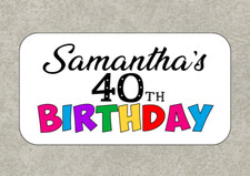 24 Personalised Birthday Stickers Matt White, Labels, Envelope Seals Named Party
