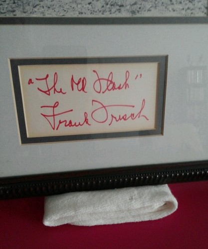 💥HOF💥FRANK THE OLD⚡FLASH⚡FRISCH SIGNED 3x5 INDEX CARD FRAMED DISPLAY COA LOA - Picture 2 of 7