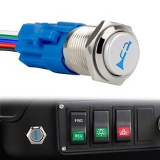 Led Horn Button Switch Wblack Shell 12v 16mm Red Light For Car Boat Train Truck