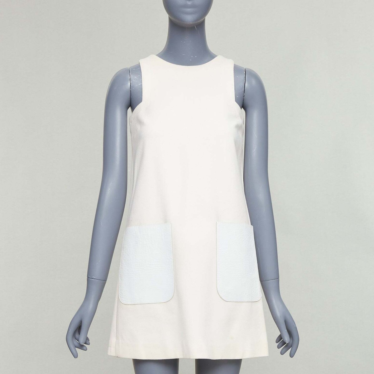 FENDI cream 100% wool leather patch pocket silk lined mini dress IT36 XXS | eBay FENDI cream 100% wool leather patch pocket silk lined mini dress IT36 XXS | eBay