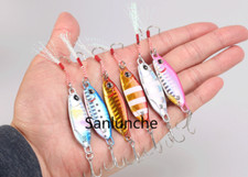 6pcs Metal Cast Jig Spoon Sea Bass 10G-60G Shore Casting Jigging Fishing Lures