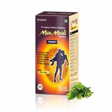 Max Ayurveda Musli Premium Enriched with Safed Musli, Irani Akarkara, 60 caps