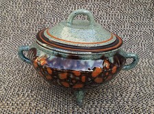 Ancien pot poubelle de table déco style Vallauris vintage french antique pottery