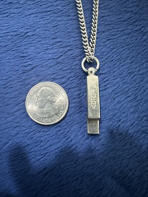 Vtg Silver Tone Koret Whistle Pendant Necklace, 30” | eBay