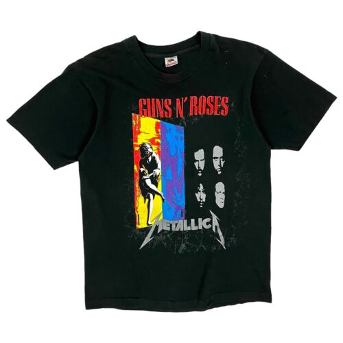 Vintage Men's Back 1992 Gun N' Roses x Metallica Tour Short Sleeve Tee - Size L - Picture 1 of 3
