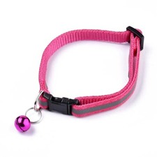 Collar for Small Dogs With Bell Adjustable Size Reflective Pink Cat Dog Collar