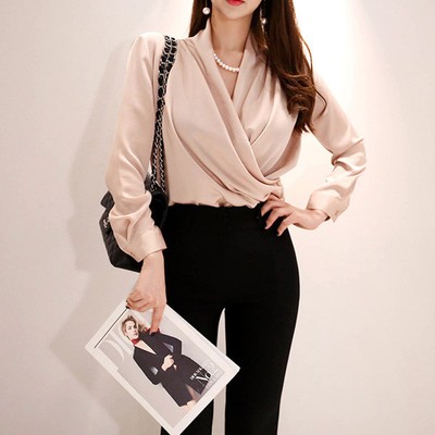 Tailleur completo donna beige nero camicia manica lunga e pantalone cod  4864 | eBay