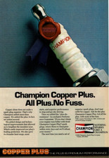 1984 Vintage Print Ad Champion Copper Plus Spark Plugs All Plus No Fuss Auto Car