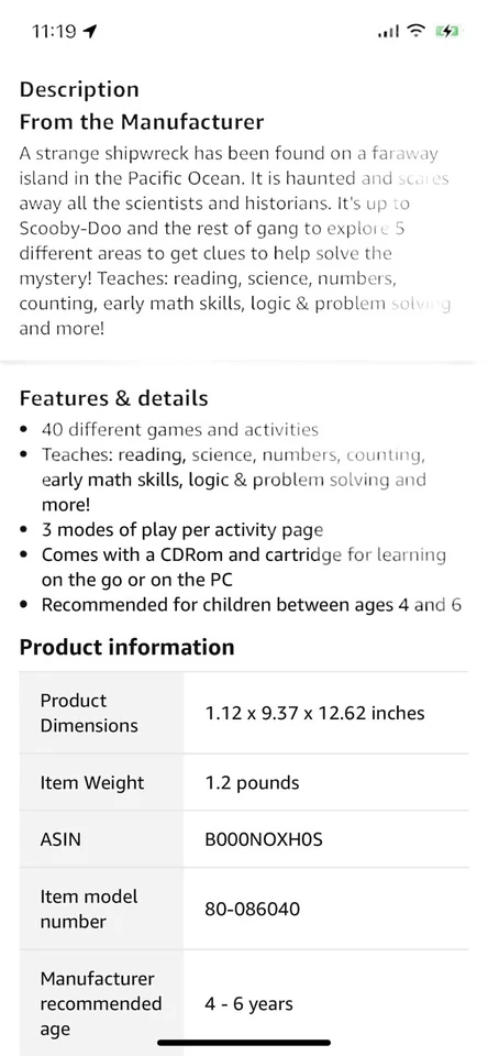 V-TECH WHIZ KID CD SET SCOOBY-DOO LOST ISLAND ADVENTURES 40 Different Learning  - Image 4 of 4