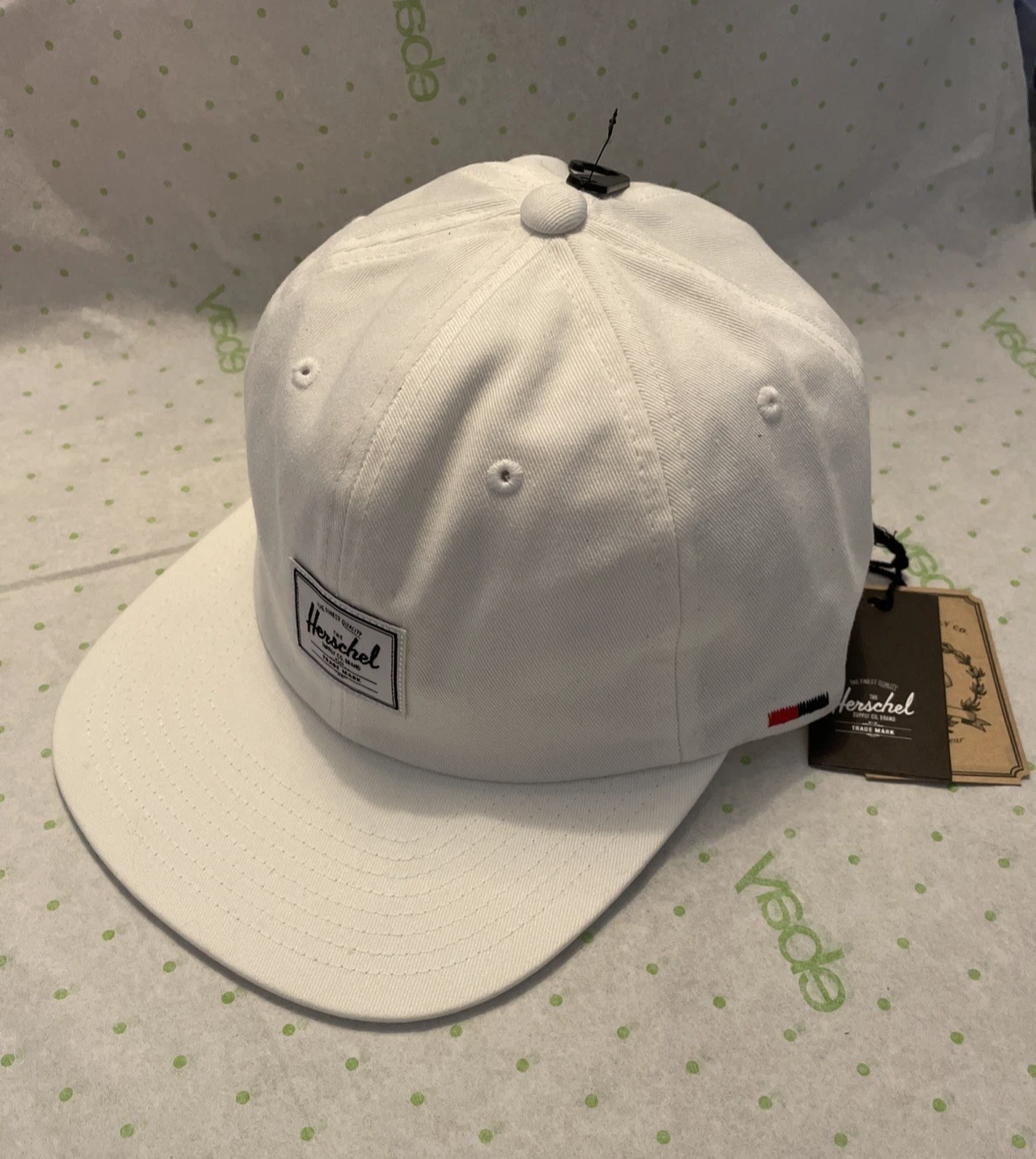 HERSCHEL SUPPLY CO Albert White Cotton Adjustable Strap Cap Hat NWT
