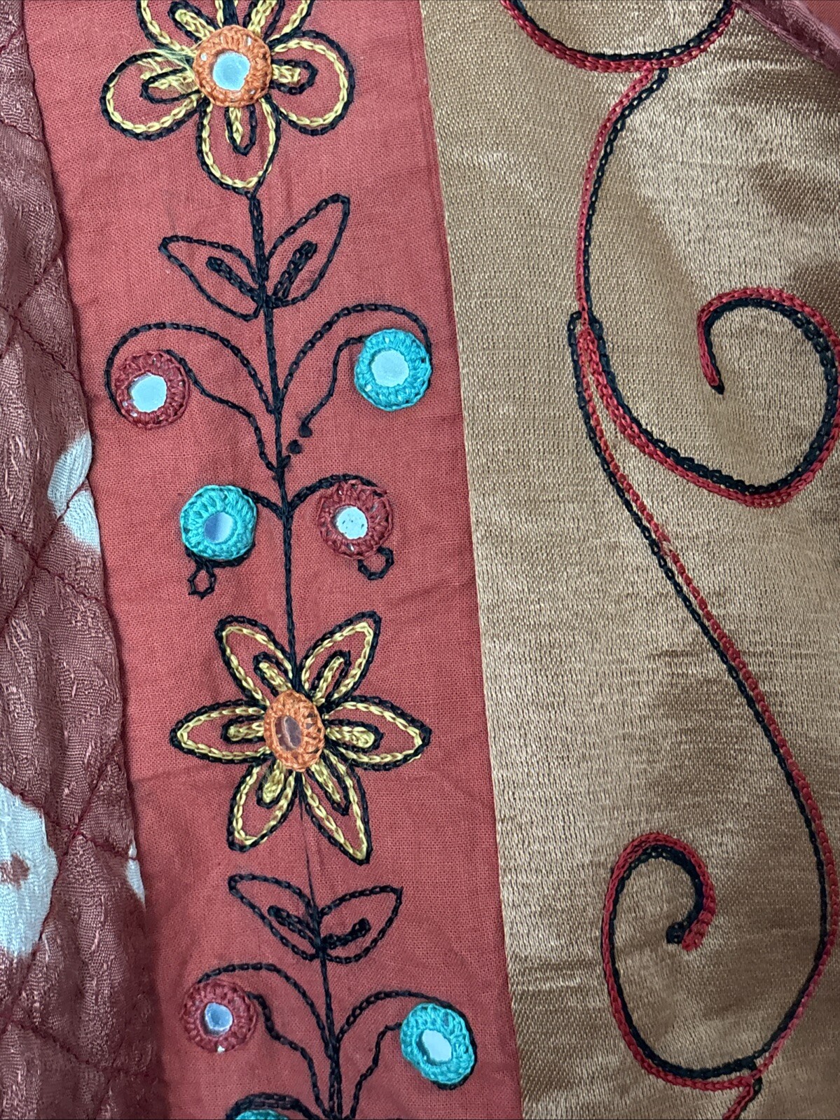 Flashback Rust/Orange Patchwork Embroidered Jacke… - image 6