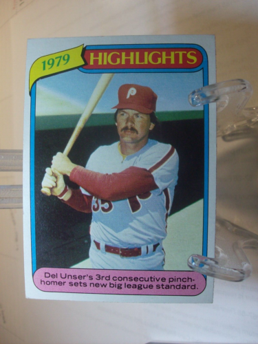 1980 Topps Baseball Card   #6 Del Unser HL    (94534) - Picture 1 of 2