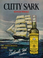 Vintage Cutty Sark scotch whiskey ad reproduction steel sign cabin decor