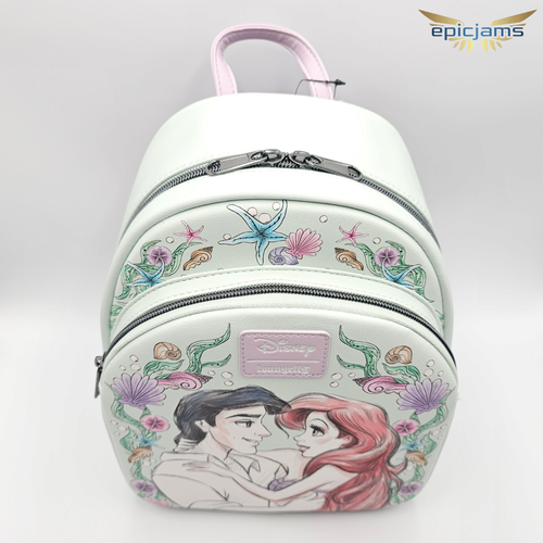 Loungefly Disney The Little Mermaid Couple Hug Mini Backpack New - Picture 6 of 10
