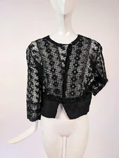 GOTHIC EDWARDIAN BLACK EMBROIDERED NET + LACE BLOUSE