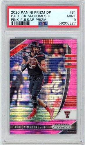 2020 Panini Prizm DP Patrick Mahomes Pink Pulsar Prizm PSA 9 Mint