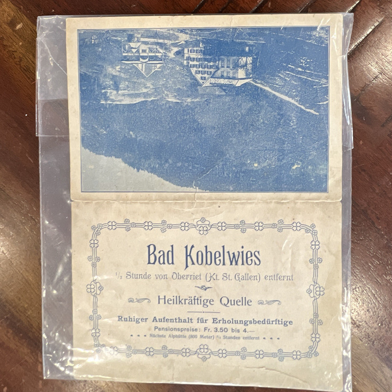 Bad Kobelwies Hotel & Motel Print Ad 1891 Beige/Blue w/ Invoice Receipt