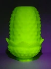 FENTON Lime Sherbert Satin Hobnail Fairy Lamp Uranium Glass