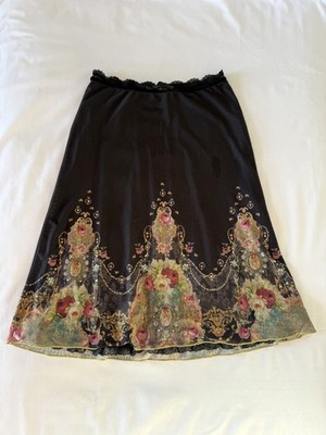 Michael Negrin Floral Swarovski Skirt S