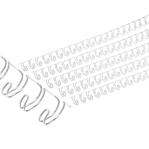 13mm (1/2″) Double Loop Wire Binding Combs, 100 Pcs, 2:1 Pitch, Silver ...