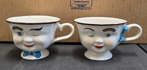 Baileys Irish Cream Set Of 2 Coffee Tea Cups Mugs Mr & Mrs Yum Winking Hot Toddy