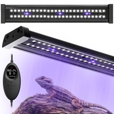 Best UVB Light for Reptiles 16IN 12W LED UVA Terrarium Lamp with 4 Auto Modes