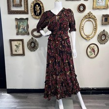 Farm Rio Butterfly Print Smocked Maxi Dress - Size XS