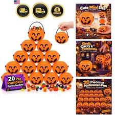 20 Pcs Halloween Pumpkin Candy Buckets for Nightclub Bar