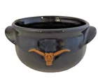 Frankoma King Ranch Black Chili Soup Bowl Crock Longhorn Pottery