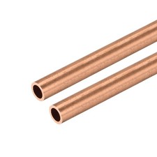 Copper Round Tube 7mm OD 1mm Wall Thickness 300mm Long Pipe Tubing 2 Pcs