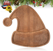 Santa Hat Christmas Serving Tray Platter Charcuterie Board Christmas Wood Servin