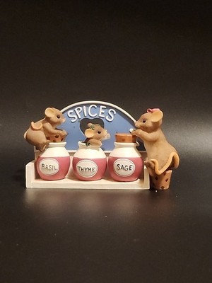 Charming Tails Mom's Always Have Thyme Basil Sage Spice Rack 98/563 