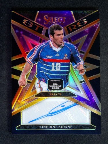 1/1 2025-26 Panini Select World Cup Zinedine Zidane #ST-ZZ Stars Auto Black