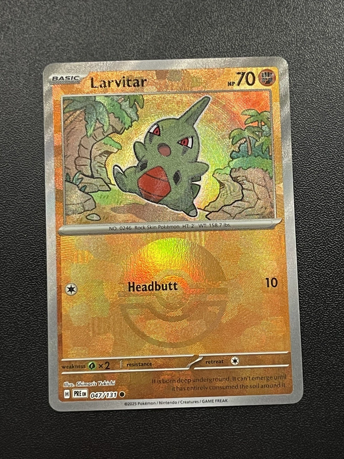 Larvitar (Master Ball) 047/131 Sv: Prismatic Evolutions Holo Pokémon TCG - NM