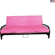 Coprimaterasso Futon, Coprimaterasso, Poliestere Popeline Rosa, Completo 6x54x75