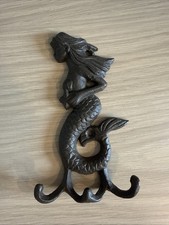 Vintage Look Cast Iron Mermaid Wall Multi Hook for keys or other small items