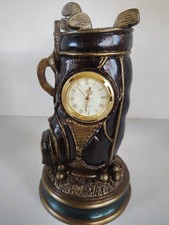 Golf Bag with Non -Working Clock 7 Inches Tall Minor Chips To Paint