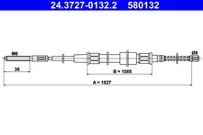 HANDBREMSSEIL SEILZUG FÜR VW GOLF II (19E, 1G1) - ATE 24.3727-0132.2